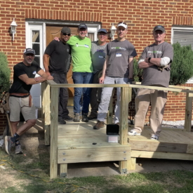 Volunteers on ramp